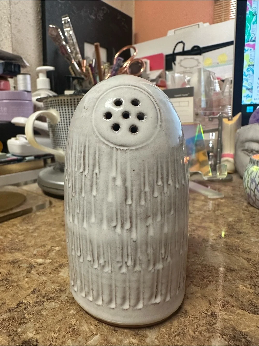 Creative Co-Op Ceramic Textured Salt Shaker